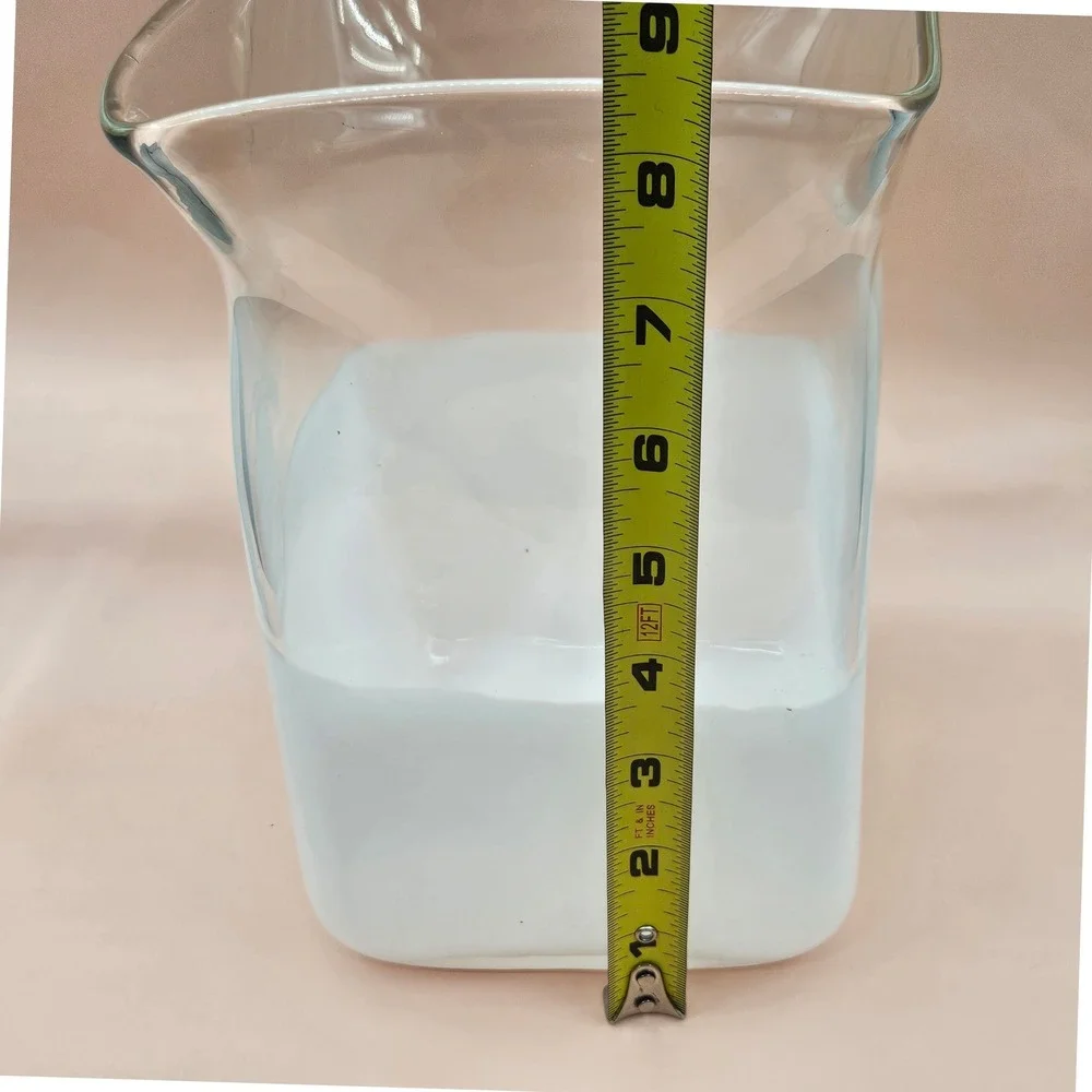 Hand Blown Square Glass Vase White Clear Two Tone‎ 8.5 Inch